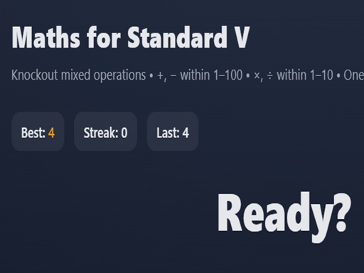 Maths for Standard V Math Game